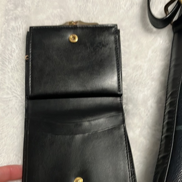 Authentic Vintage Burberrys Navy blue Plaid Leather Bucket bag with wallet - Picture 10 of 13